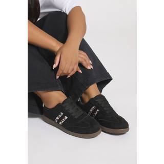 Yours Curve Yours Curve Extra Wide Fit Retro Animal Print Stripe Trainers