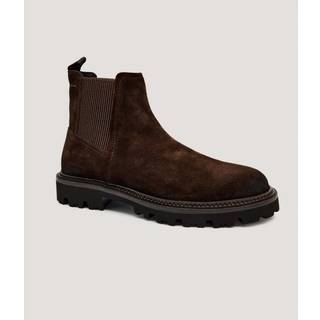 BOSS BLACK Julyo Suede Chelsea Boot Dark Brown