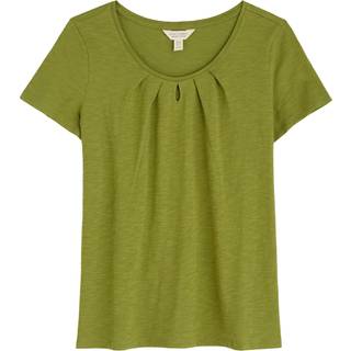 Seasalt Cornwall Seasalt Cornwall Green Appletree Keyhole Detail T-Shirt in Cotton
