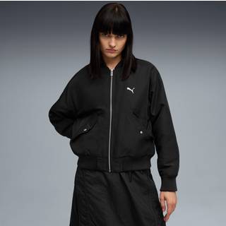 PUMA T7 Satin Bomber Jacket Women, Clothing, Black, S