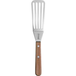 triangle Classic Wood Palette 12 cm schmal - gewinkelt / geschlitzt - Edelstahl - Griff Kirschbaum - Braun,Silber