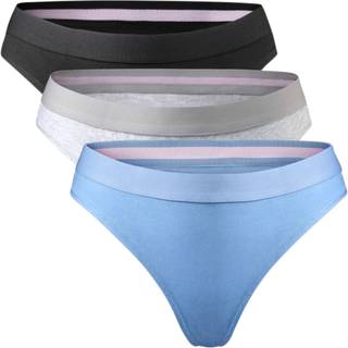 ORGANIC COTTON THONG (Outlet) - Black | Grey Melange | Light Blue / M / 3-Pack