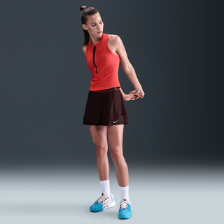 NikeCourt Slam Dri-FIT-tennisnederdel med høj talje til kvinder - rød - S (EU 36-38)