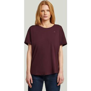 Rolled Up Boyfriend T-Shirt - Red - Women