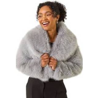 Roman Roman Grey Petite Cropped Fur Coat