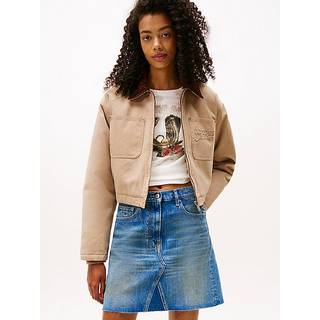 Logo Appliqué Padded Cropped Coach Jacket
