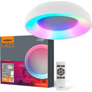 Edge pendellampe 72W - LED, dæmpbar, fjernbetjening, RGB, hvid, 230V, lysstyrke 7500, forbrug 72 - Dæmpbar : Via fjernbetjening, Kulør : Kold