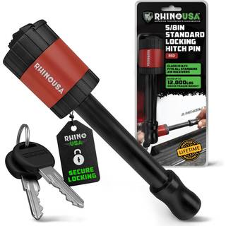 Rhino USA anh?ngertr?kstift (2 tommer) Patenteret 5/8"""" l?semodtager tr?kstifter til klasse III IV tr?k - Vejrbestandig tyverisikring, l?sbar pin