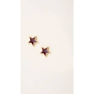 Fat Face FatFace Burgundy Red Enamel Star Stud Earrings