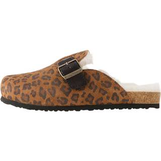 Next Brown Leopard Print Suede Slip-Ons Clogs - uk2eu345