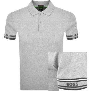 Slim fit poloshirt i bomuld med striber på manchetterne