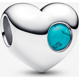 Pandora Silver Engravable December Birthstone Heart Charm