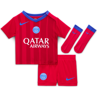 Paris Saint-Germain 2024 Stadium Third Nike Total 90 Football Replica-sæt i tre dele til babyer/småbørn - rød - 9-12M