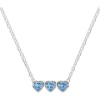 Radley Radley Blue Sterling Silver 18ct Gold Plated Mother Of Pearl Triple Heart Charm Necklace