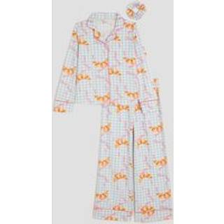 River Island River Island Blue Girls Gingham Croissant Shirt & Trouser Pyjamas Set