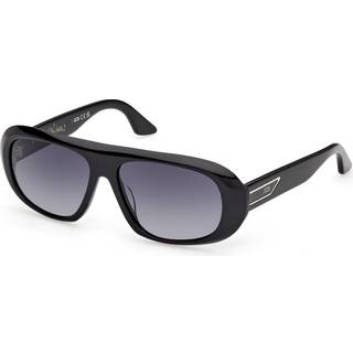 GCDS Unisex GD0067 GIULIANO 01B Solbriller Acetat Sort Røg Firkantet Normal