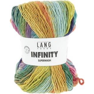 Lang Yarns Infinity Materiale: 100% ren ny ekstrafin merinould (mulesingfri) Vægt/længde: 100 g = ca 260 meter Anbefalede pinde: 4.50–5.00 mm Strikkefasthed: 10 cm = 19 m Vask: Maskinvask, max 30°C / Må ikke tørretumbles / Kan stryges ved lav varme.