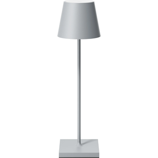 Sigor LED-bordlampe Nuindie, USB-C, grå, IP54, dæmpbar, Aluminium/grå/zink, Stue/spisestue, Aluminium, Moderne