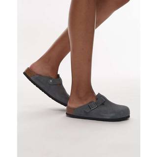 BIRKENSTOCK® Boston SFB Basalt Gray Tonal Suede + soft insole Regular Fit Str. 40