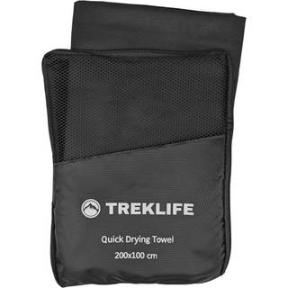 Hurtigtørrende microfiber håndklæde - 200x100 cm - Treklife - Grå