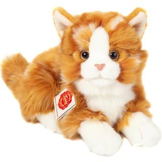 Teddy Hermann - Liggende kat rød 20 cm