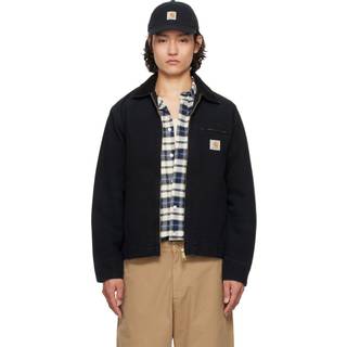 Detroit Jacket in Black & Stone Canvas - M