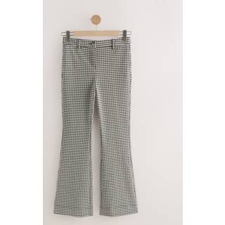 Next Mono Check Ponte Flared Trousers