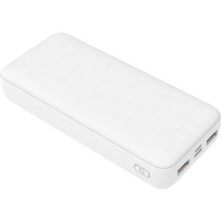 Platinet Powerbank 20000mAh - Inkl. 20W USB-C vægoplader og kabel - Hvid