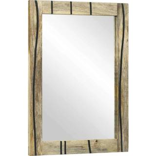 Badeværelsesspejl Brun 50 X 2.5 X 70 Cm Massiv Mango Træ, Glas
