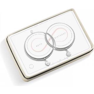 Joma Boxed Infinity 40 Birthday Set of 2 Bracelets - Silver - 17.5cm