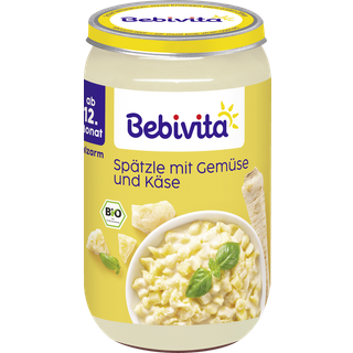 Bebivita Økologisk Spätzle med grøntsager og ostesauce fra 12 måneder 55.80 DKK/1 kg (6 x 250.0g)
