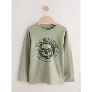 Next Grey Skate Graphic Long Sleeve Textured T-Shirt (3-16yrs)