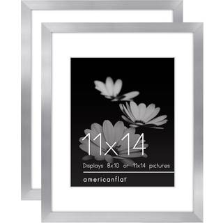 AmericanFlat 11x14 Billedramme med poleret plexiglas - S?t med 2 - Brug som 8x10 ramme med Mat eller 11x14 ramme uden Mat - Galleria Collection -