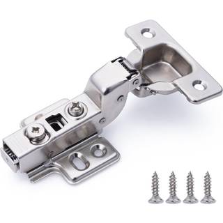 DecoBasics Moderne Forniklet Rustfrit St?l Rammel?se Soft Close-skabsh?ngsler (10 stk) - 105 Vinkel?bning 3-vejs Justerbarhed Stille Soft Close N