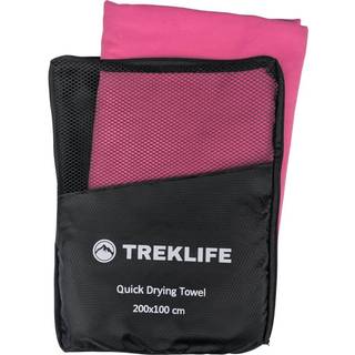 Hurtigtørrende microfiber håndklæde - 200x100 cm - Treklife - Pink