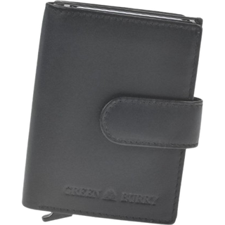 Karten Portemonnaie Herren mit RFID Schutz schwarz kleine Geldbörse mit Münzfach Geldbeutel Kartenetui Kartenbörse | GREENBURRY (1135-20)