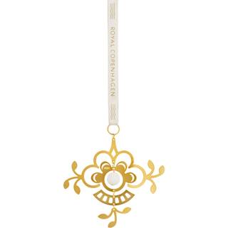 Royal Copenhagen Jul Forgyldt juleornament, blomst, 10 cm