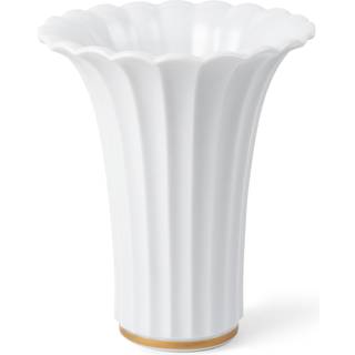 Royal Copenhagen hvid vase med guldkant H23 cm