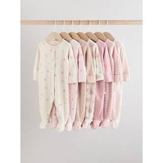 Next Pink 7 Pack Baby Sleepsuits (0mths-3yrs)