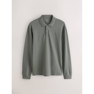 Next Petrol Green Regular Fit Long Sleeve Pique Polo Shirt - xxxxlarge