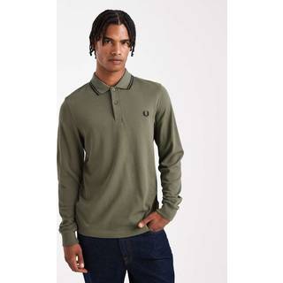 Fred Perry Long Sleeved Polo T Shirt Green