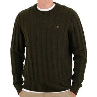 Farah Knight Cable Knit Jumper Evergreen