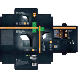 OSRAM Udendørs væglampe med bevægelsessensor ENDURA STYLE WIDE, Aluminium/grå/zink, Aluminium, Moderne