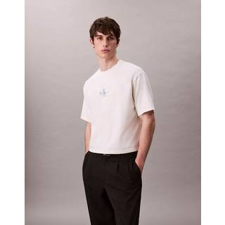 Monogram Logo Washed Relaxed Tee - White - XL