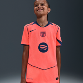 FC Barcelona 2025/26 Match Third Nike Dri-FIT ADV Total 90 Authentic-fodboldtrøje til større børn - Orange