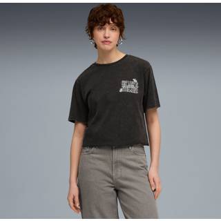 PUMA Graphic Paradise Mindset Washed Relaxed Tee Women, Clothing, Black, L