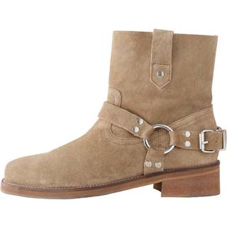 Next Neutral Brown Suede Forever Comfort Hardware Pull-On Western Boots