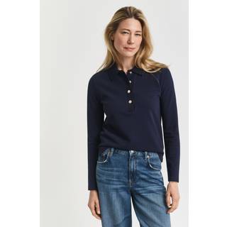 GANT Dame Langærmet piqué poloskjorte (S)