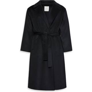 Belted Wool Trench Coat - Black - M