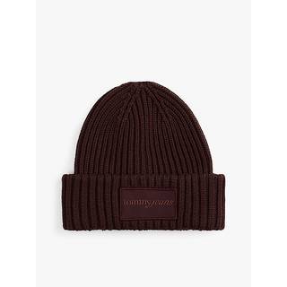 Tonal Logo Patch Rib-Knit Beanie